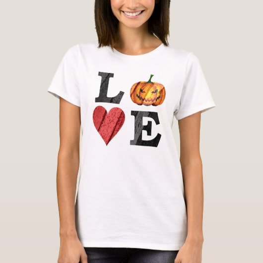 T-shirt Halloween AMOUR avec effrayant Jack o'lantern (Devant)