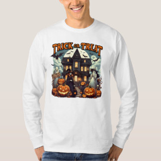 T-shirt Halloween amusant avec des citrouilles et des fant