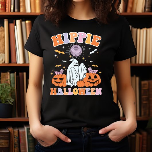 T-SHIRT HALLOWEEN AMUSANT DISCO GHOST HIPPIE HALLOWEEN