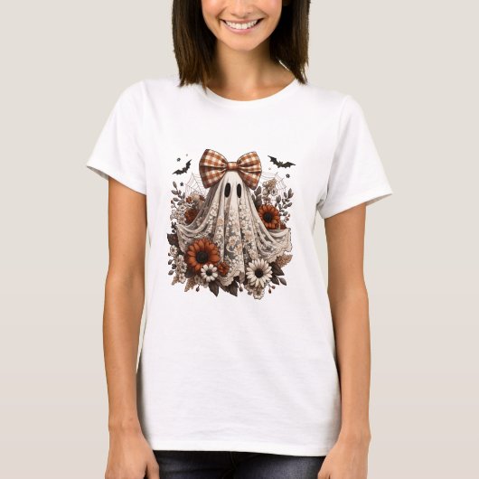T-Shirt Halloween amusant - Fantôme de dentelle -  (Devant)