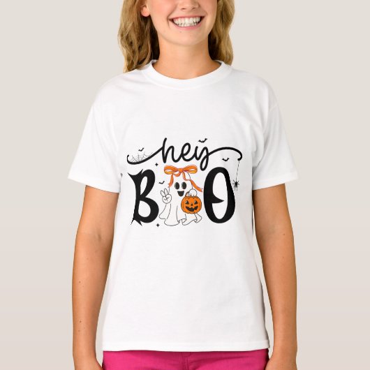 T-shirt Halloween amusant - Hey Boo (Devant)