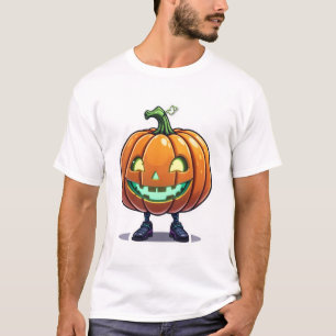T-shirt Halloween amusant Jack-O’-lanterne avec les jambes