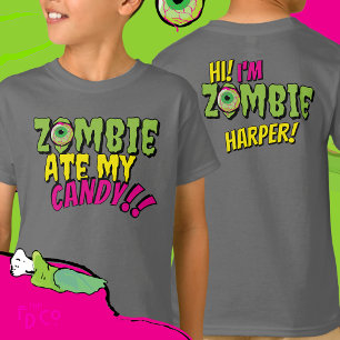 T-shirt Halloween amusant ‘Zombie Ate My Candy’