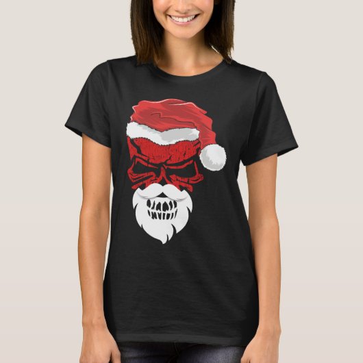 T-shirt Halloween and Christmas Skull Graphic Tees Hallowe (Devant)