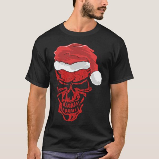 T-shirt Halloween and Christmas Skull Graphic Tees Hallowe (Devant)
