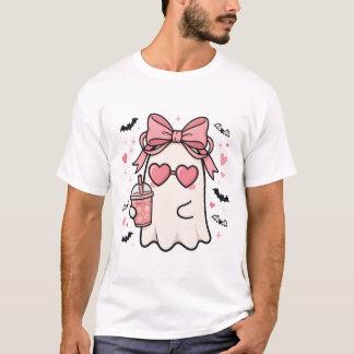 T-Shirt Halloween Arc-en-Ciel Rose Fantôme Boujee