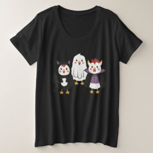 T-shirt Halloween au poulet mignon - Poulets amusa