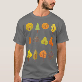 T-shirt Halloween Automne Saison Automne Feuilles Tre