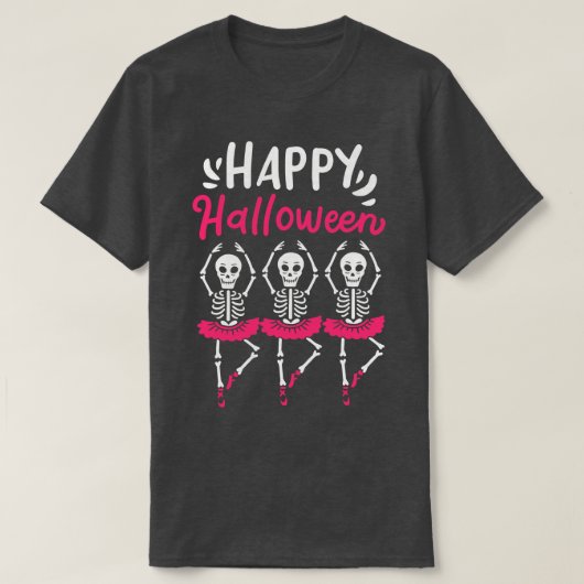 T-shirt Halloween Ballet Dancer Squelette Éffrayant (Design devant)