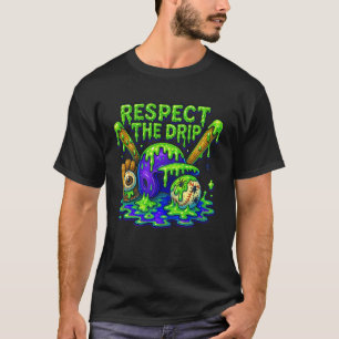 T-shirt Halloween Baseball Drip Slime Ambiance Épurée Resp