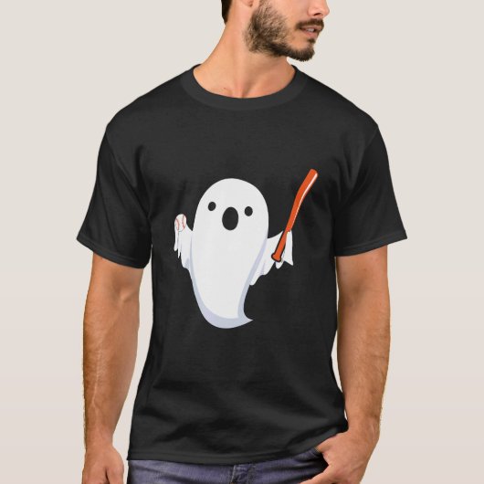 T-shirt Halloween Baseball Ghost Baseball Player Halloween (Devant)