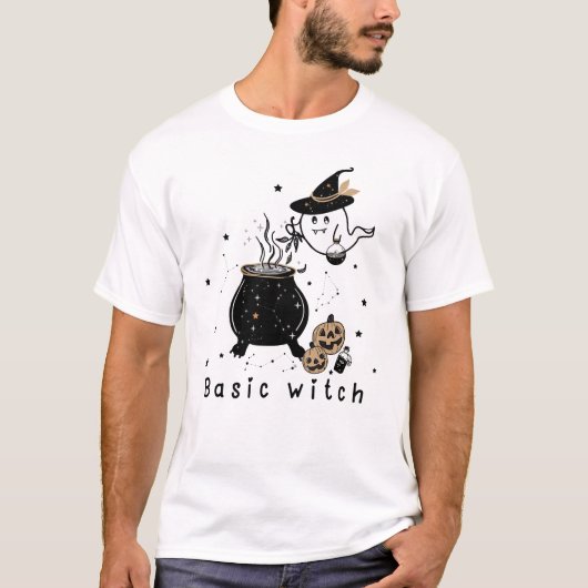 T-SHIRT HALLOWEEN BASIC WITCH | GHOST FABRIQUER UNE POTION (Devant)