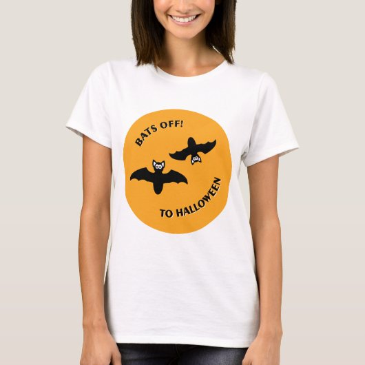 T-shirt Halloween Bats Orange (Devant)