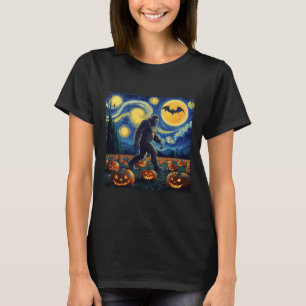 T-shirt Halloween Bigfoot Starry Night Van Gogh
