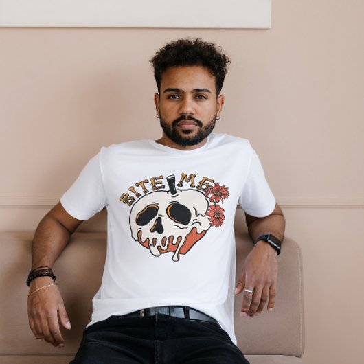 T-SHIRT HALLOWEEN BITE ME MELTING SKULT