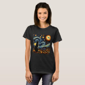 T-shirt Halloween Black Cat Van Gogh Starry Night Cat Love (Devant entier)