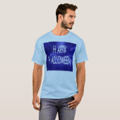T-shirt Halloween bleu nuit joyeux Halloween Texte Mens T- (Devant entier)