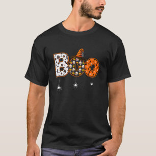 T-shirt Halloween Boo avec sorcière Casquette Spider Scary