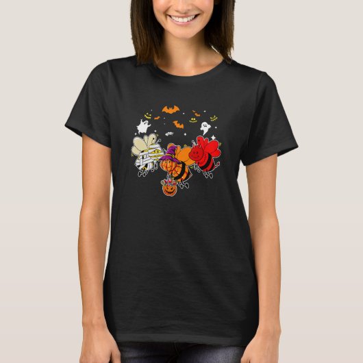 T-shirt Halloween Boo Bee Ghoul Mummy Vampire Halloween Co (Devant)