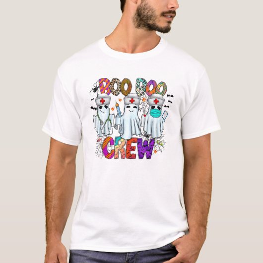 T-shirt Halloween Boo Boo Crew Nurse CMA EMT STNA DSP LPN (Devant)