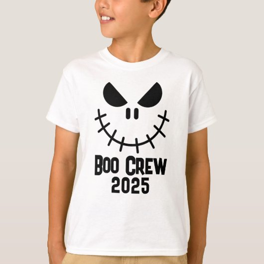 T-shirt Halloween Boo Crew 2025 evil grin group matching (Devant)