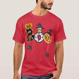 T-shirt Halloween Boo Owl Avec Sorcière Casquette Araignée