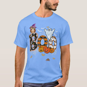 T-shirt Halloween Boo Owl Avec Sorcière Casquette Araignée