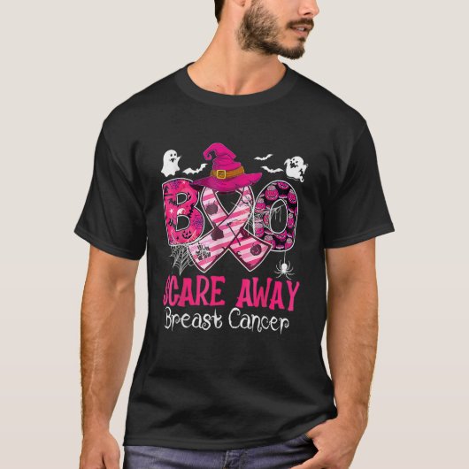 T-shirt Halloween Boo Peur De La Sensibilisation Au Cancer (Devant)