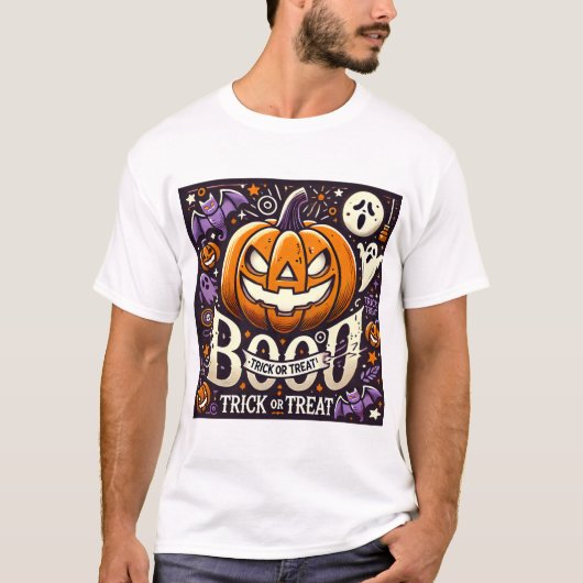 T-shirt Halloween Boo ! Trick ou Treat Tee (Devant)