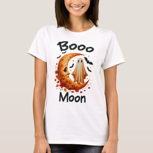 T-shirt Halloween Booo Moon (Devant)