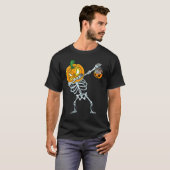 T-shirt Halloween Boys Dabbing Skeleton Citrouille Jack O  (Devant entier)