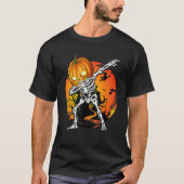 T-shirt Halloween Boys Dabbing Skeleton Scary Pumpkin Jack (Devant)