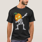 T-shirt Halloween Boys Dabbing Skeleton Scary Pumpkin Jack (Devant)