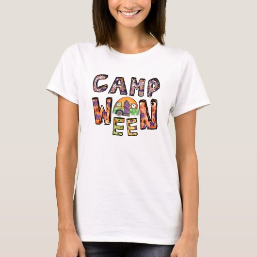 T-shirt Halloween Camping | Jeu de mots (Devant)