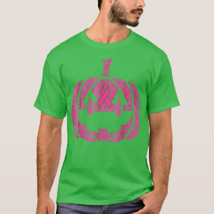 T-shirt Halloween Cancer du sein rose ruban Jack-o'-lanter