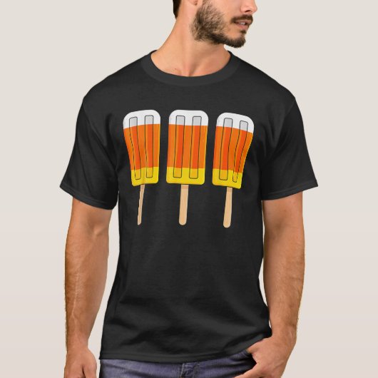T-shirt Halloween Candy Corn Funny Ice Cream Popsicles (Devant)