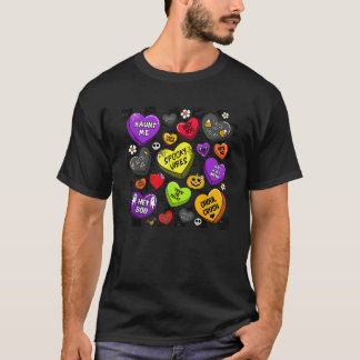 T-shirt Halloween Candy Heart Vibes Éffrayantes Trick Ou T