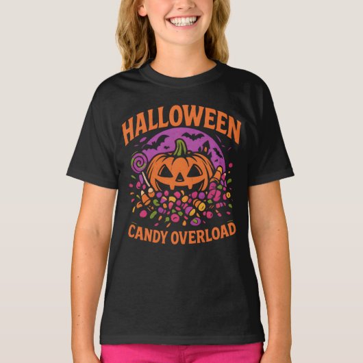 T-shirt Halloween Candy Overload Vêtements Éffrayant Unise (Devant)