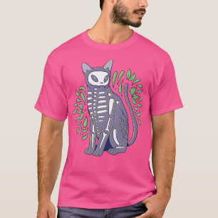 T-shirt Halloween Cat Skeleton