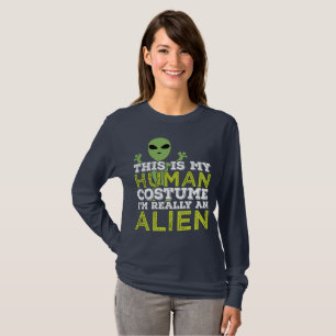 T-shirt Halloween C'Est Mon Costume Humain Vraiment Un Ali