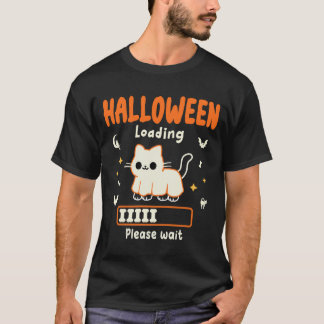 T-shirt Halloween Chargement S'Il Vous Plaît Attendre Drôl