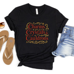 T-shirt Halloween Charmes de cuisine Crystals Cauldrons Go
