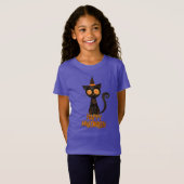T-Shirt Halloween/chat/chute/blanc (Devant entier)