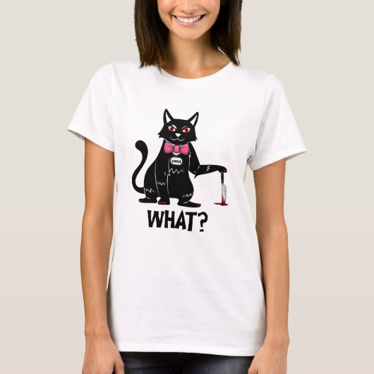 T-shirt Halloween Chat Funny Horror Kitten (Devant)