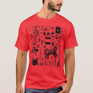 T-shirt Halloween Chat noir Squelette Éffrayant Halloween