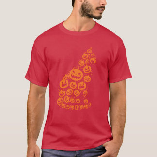 T-shirt Halloween Chat Silhouette I Halloween Citrouille C
