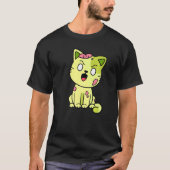 T-shirt Halloween Chat Zombie Meow mignonne Monster Graphi (Devant)