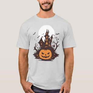 T-shirt 🎃 Halloween - Château et Citrouilles au clair de