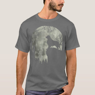T-shirt Halloween Chien Golden Tee Golden Dog Moon Howt En