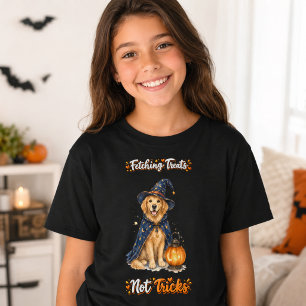 T-shirt Halloween Chien Retriever Doré Mignon Tours de Mag